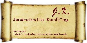 Jendrolovits Kerény névjegykártya